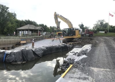 Demolition of a ramp at Fort Lennox National Historic Site